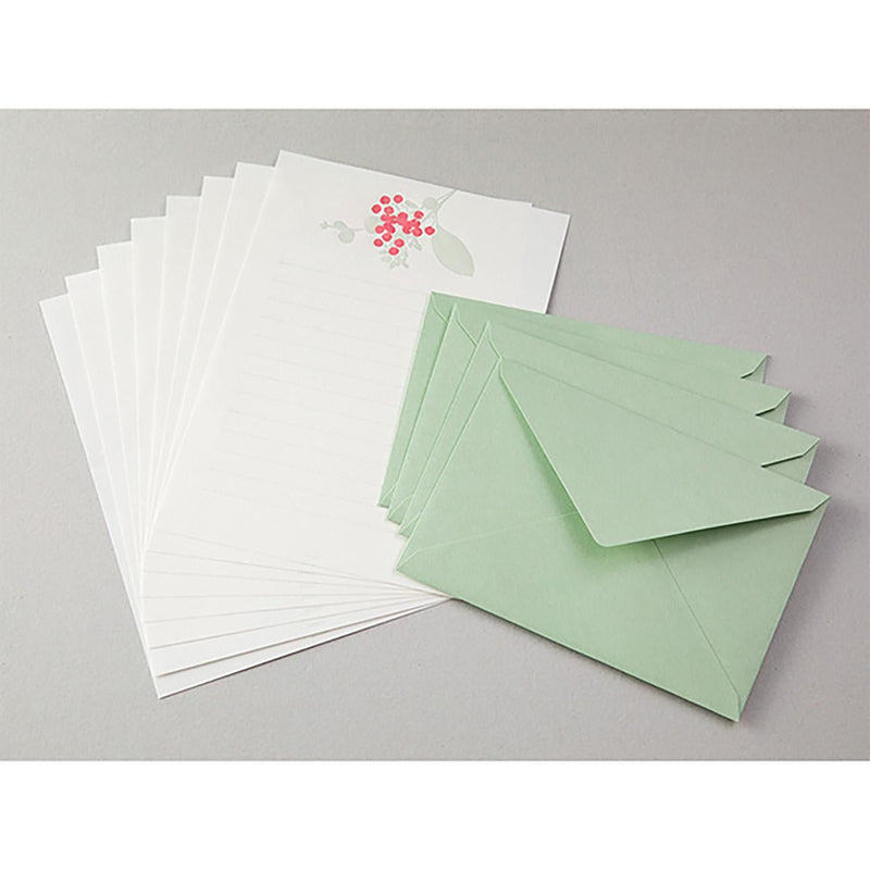 Midori berry bouquet writing set contents laid flat