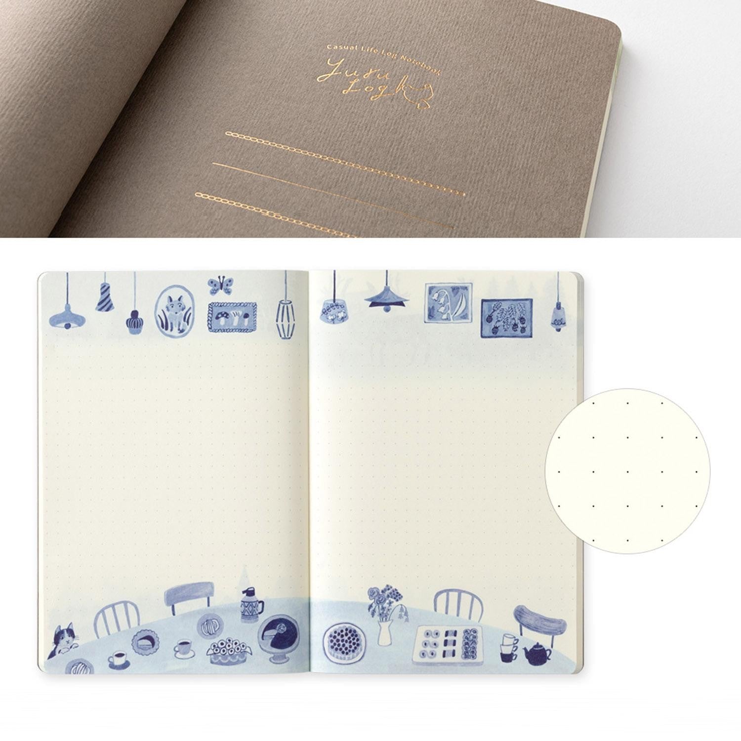 Yuru Log Notebook B6 - Blue Nordic
