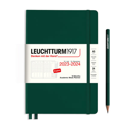 Leuchtturm1917 A5 Hardcover 2023-2024 Academic Weekly Planner in Forest Green