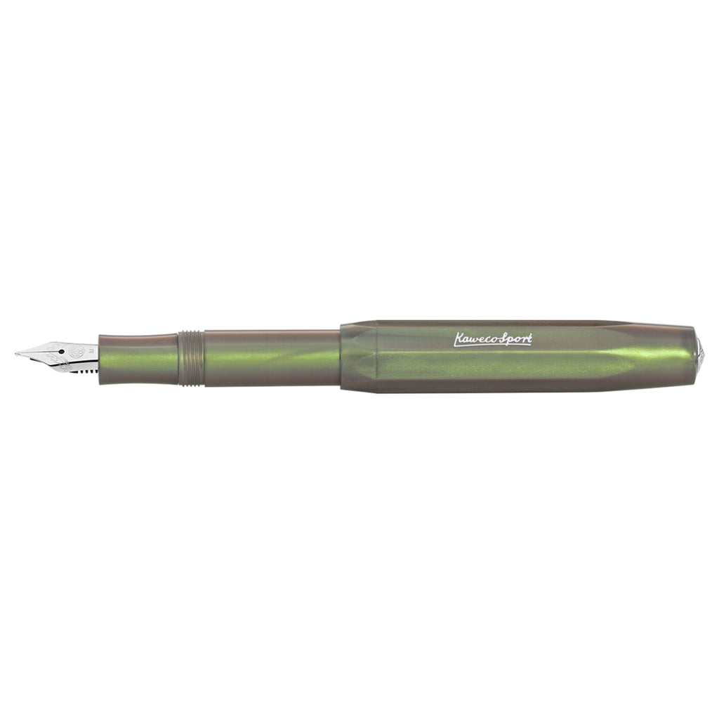 Kaweco Lunar Sport Fountain Pen Shadow Green open