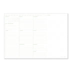 A4 Weekly Desk Pad in White & Green