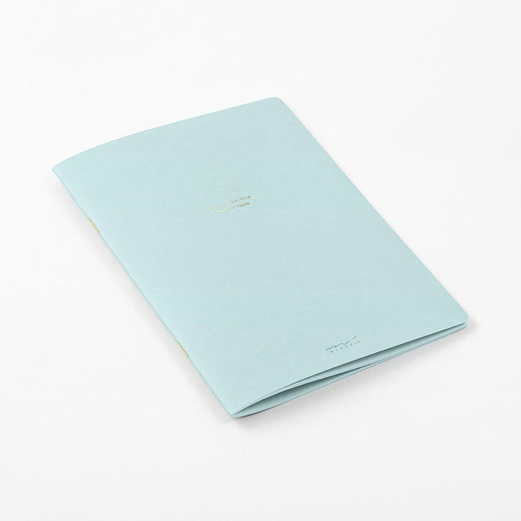 Midori A5 blue dot grid notebook cover close-up