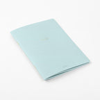Midori A5 blue dot grid notebook cover close-up