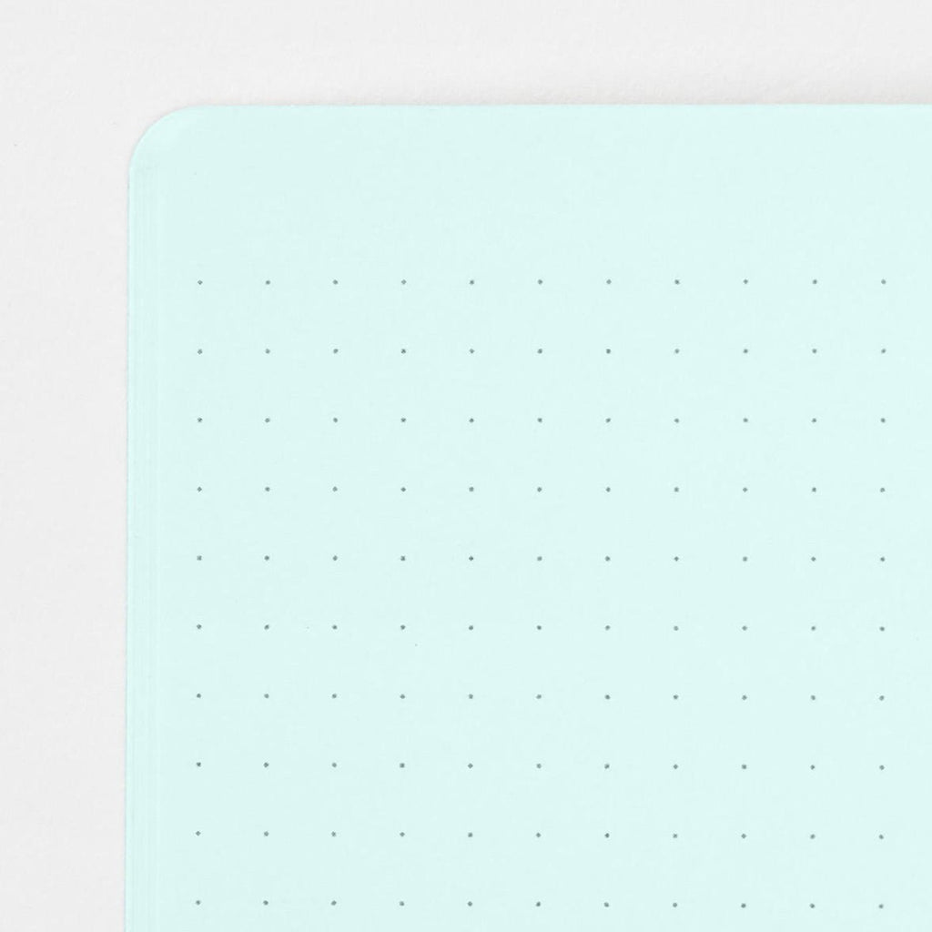 Midori A5 blue notebook dot grid page detail
