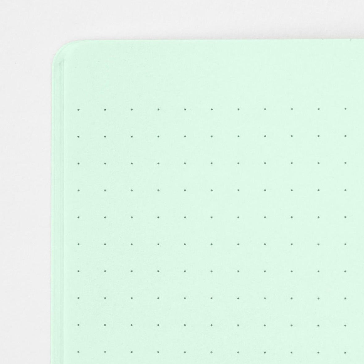 Midori A5 green notebook dot grid page detail