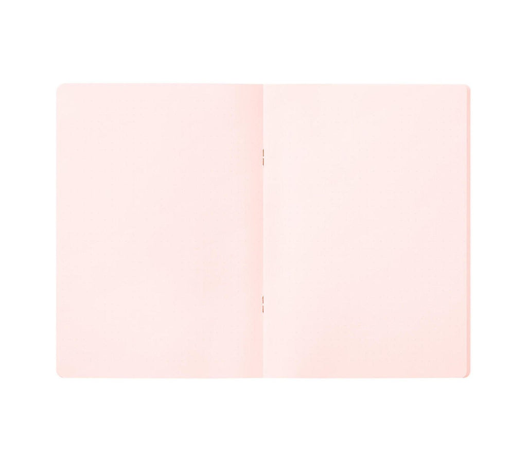 Midori A5 pink dot grid notebook cover close-up