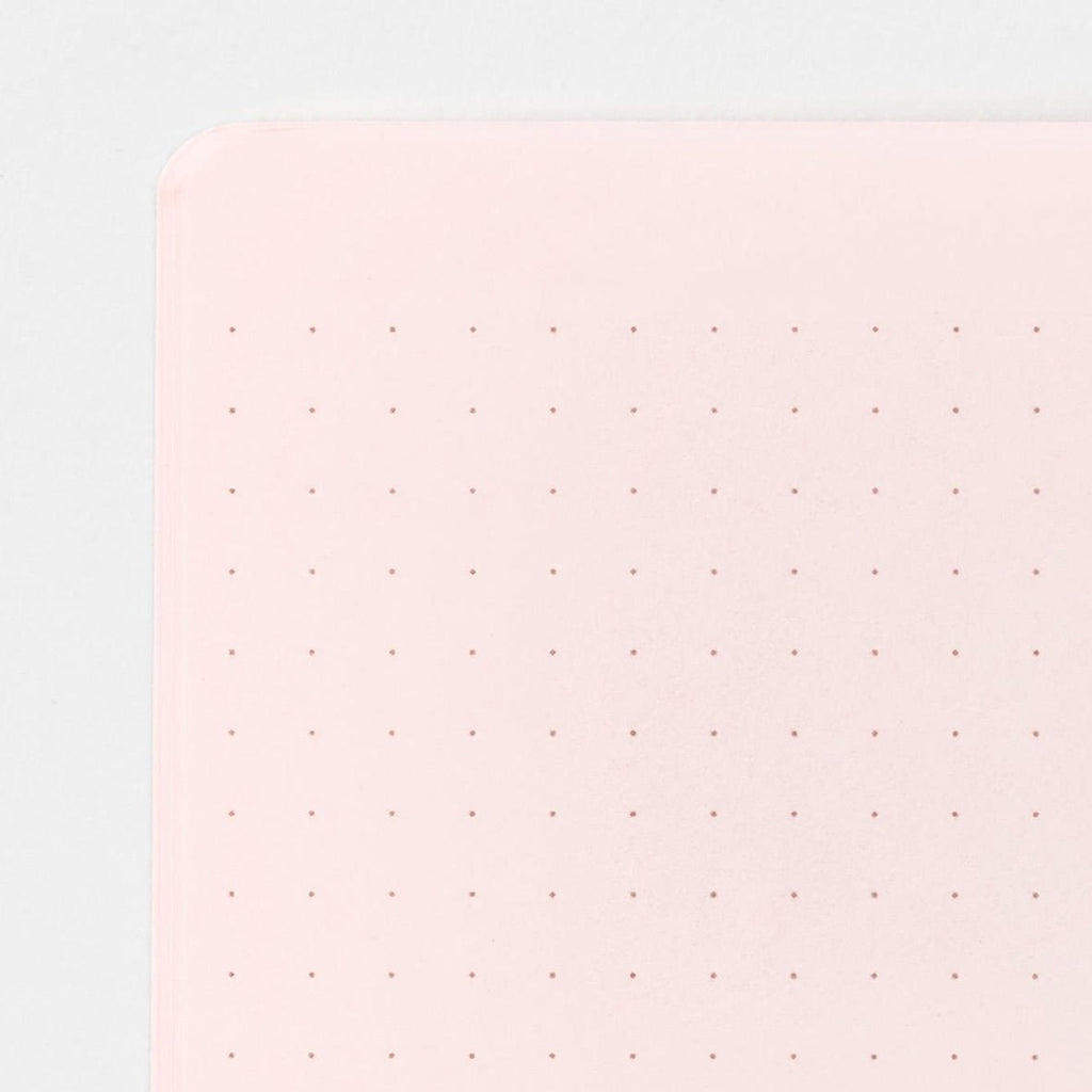 Midori A5 pink notebook dot grid page detail