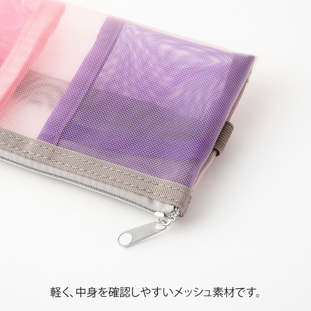 Midori pink book band pen case lifestyle flat lay