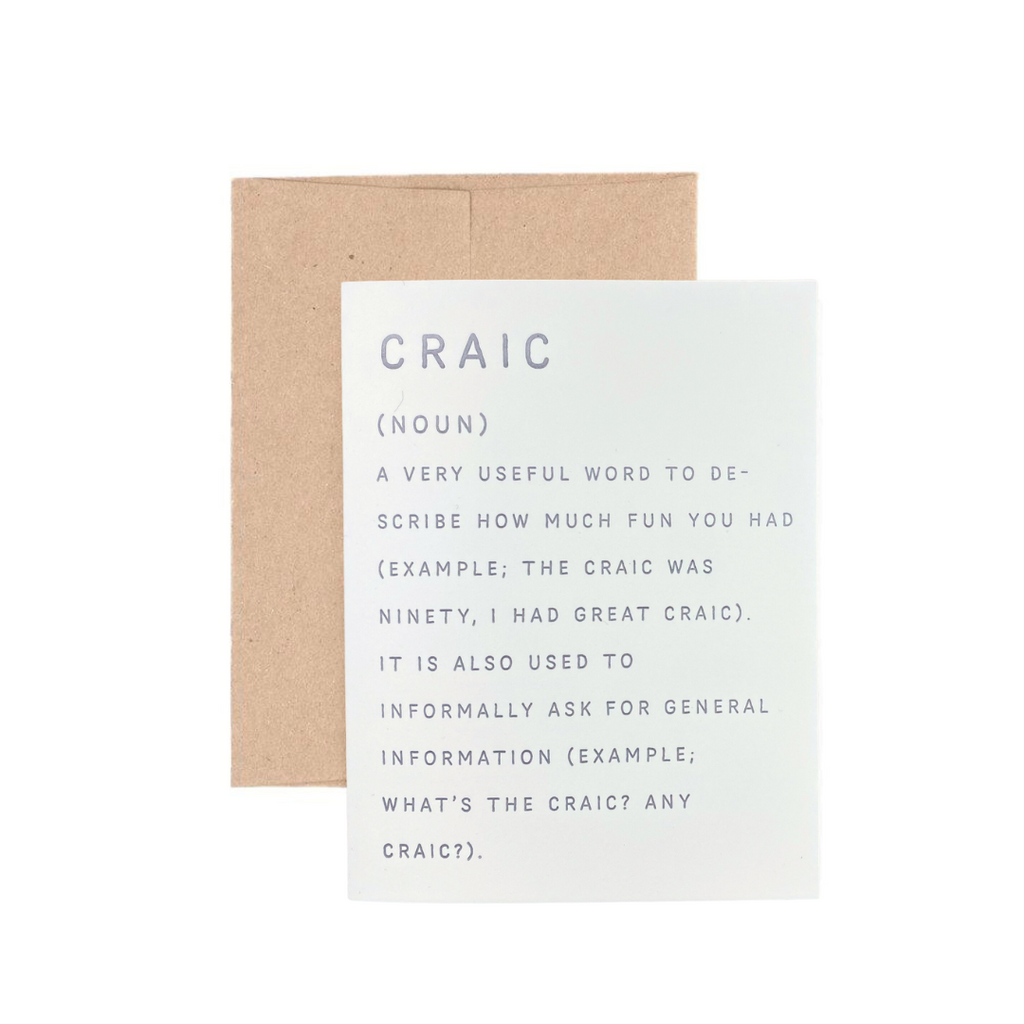 Define Craic Irish humour greeting card front
