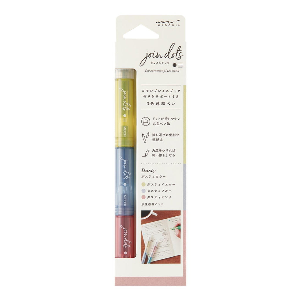 Midori dusty highlighter dots close-up on paper