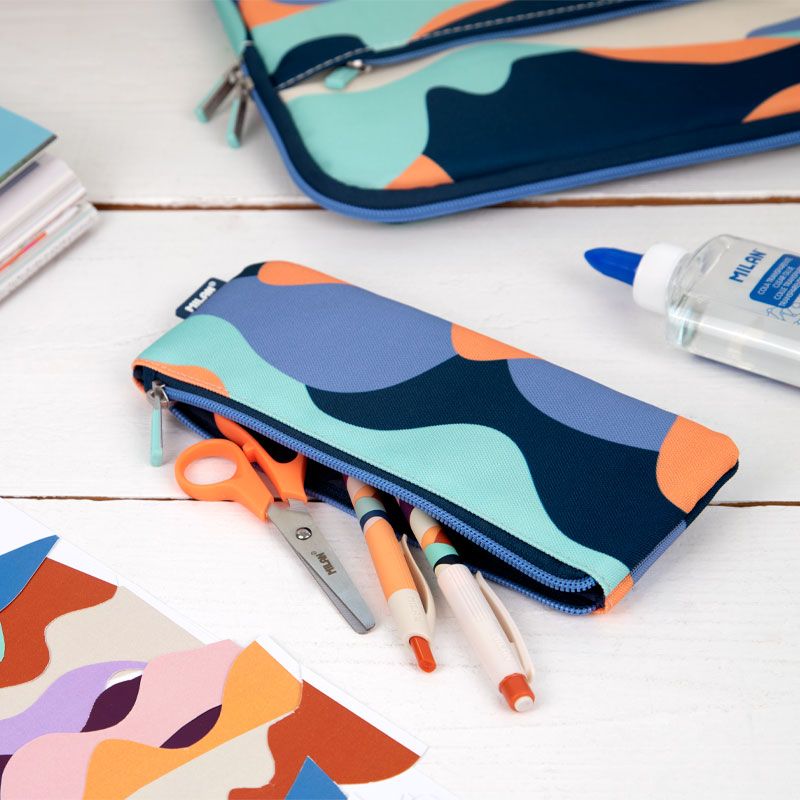 Milan fun flat pencil case with stationery