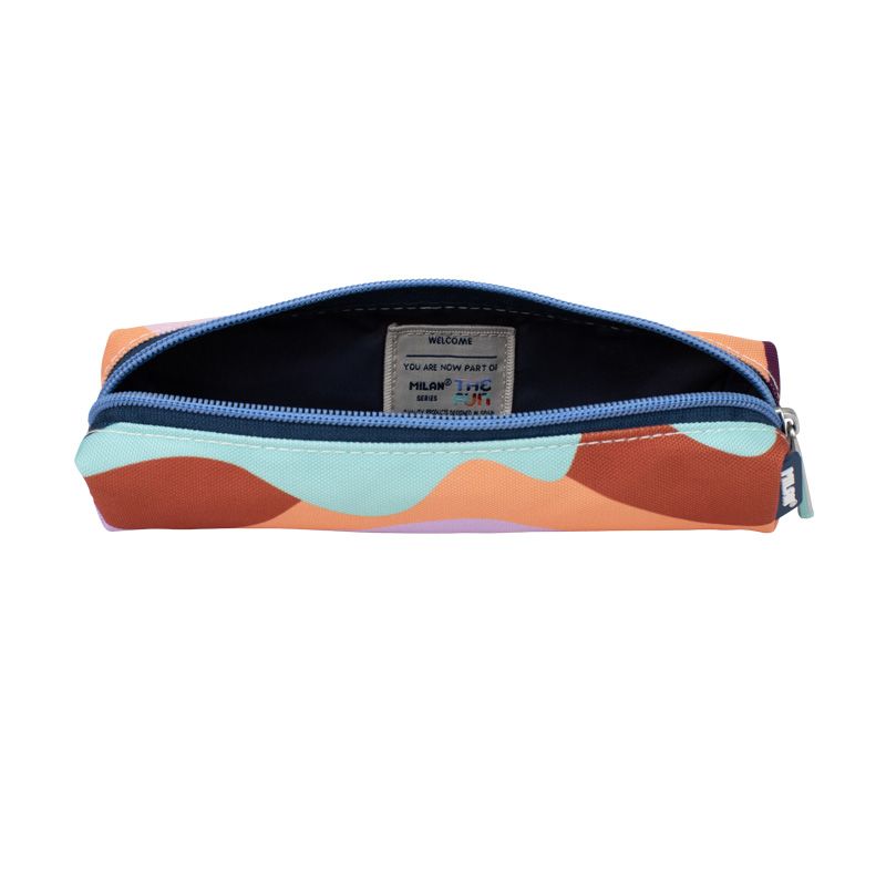Milan mini round pencil case open showing interior