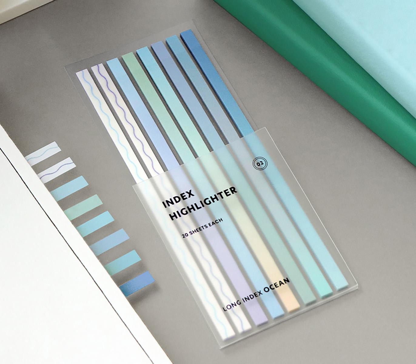 Iconic ocean sticker sheets showing blue and teal designs