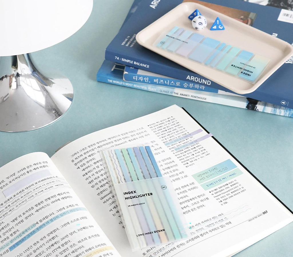 Iconic highlighter stickers ocean in use on planner