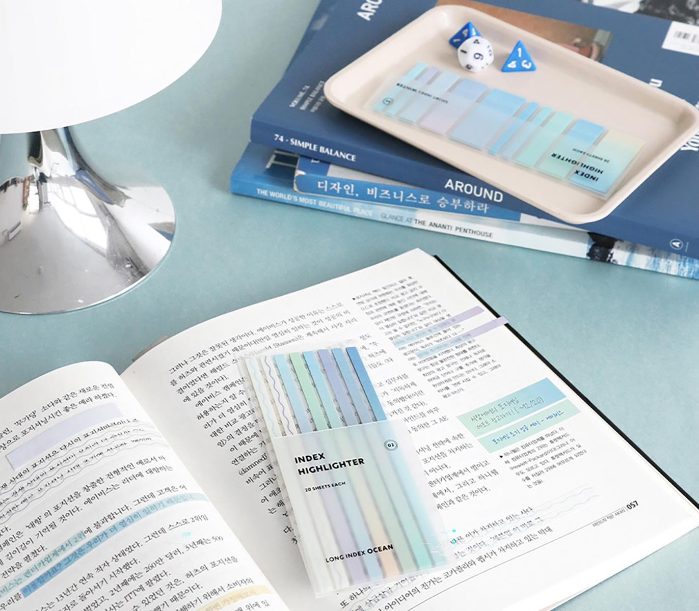 Iconic highlighter stickers ocean in use on planner