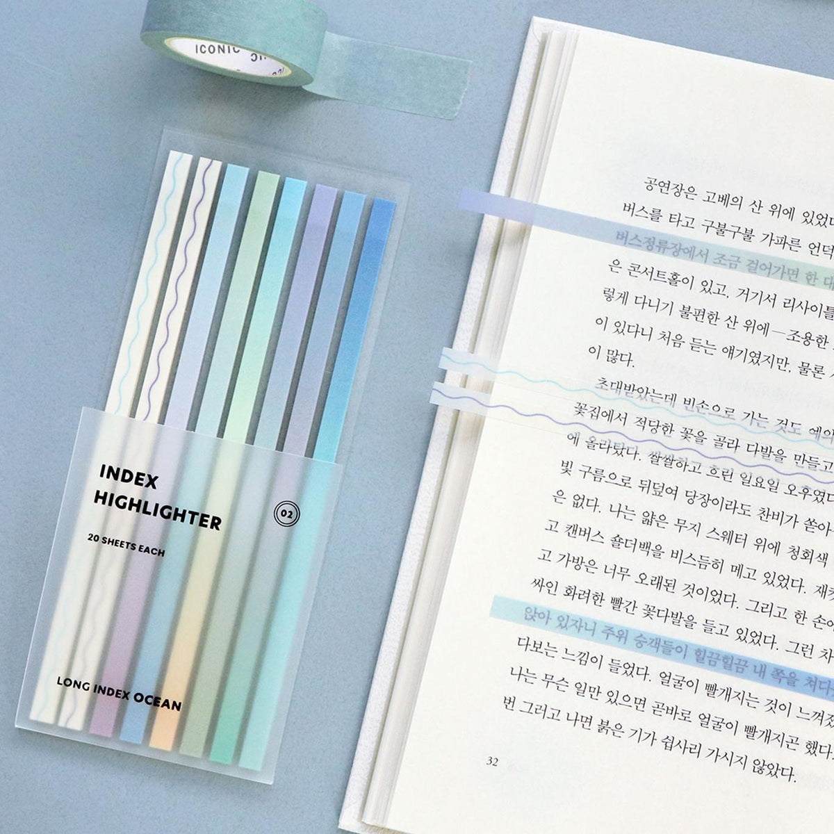 Iconic highlighter stickers ocean colour palette product photo