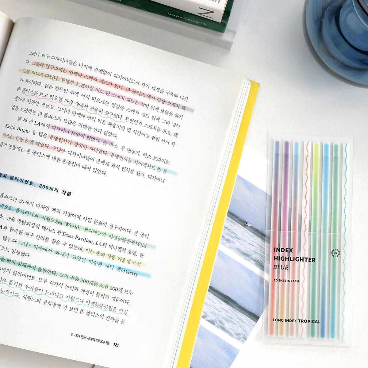 Iconic highlighter stickers tropical blur colours product photo