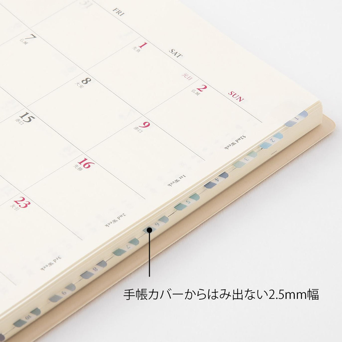 Midori index labels 48-piece set lifestyle flat lay