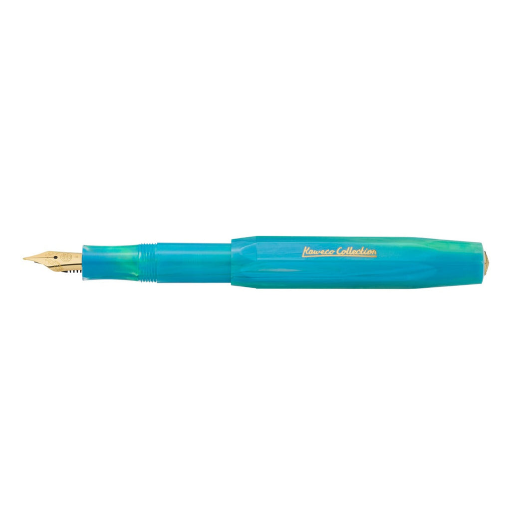 Kaweco COLLECTION Fountain Pen Marble Ocean open second angle