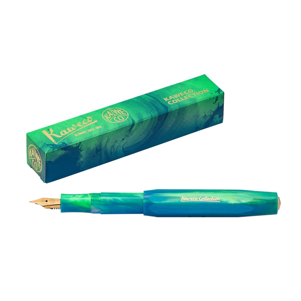 Kaweco COLLECTION Fountain Pen Marble Ocean with packaging