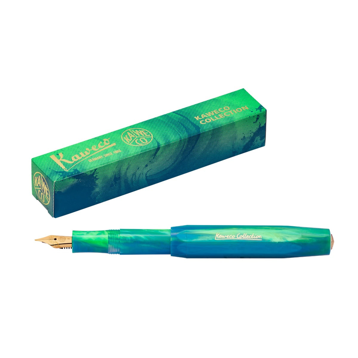Kaweco COLLECTION Fountain Pen Marble Ocean with packaging