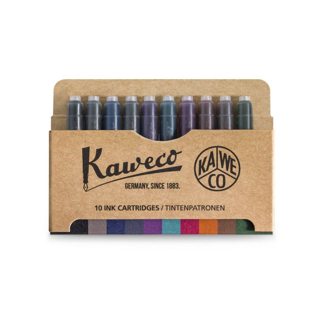 Kaweco ink cartridges 10-pack showing all mixed colours