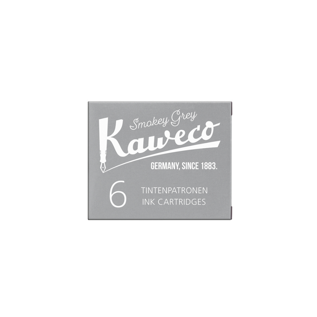 Kaweco Smokey Grey ink cartridges close-up of packaging