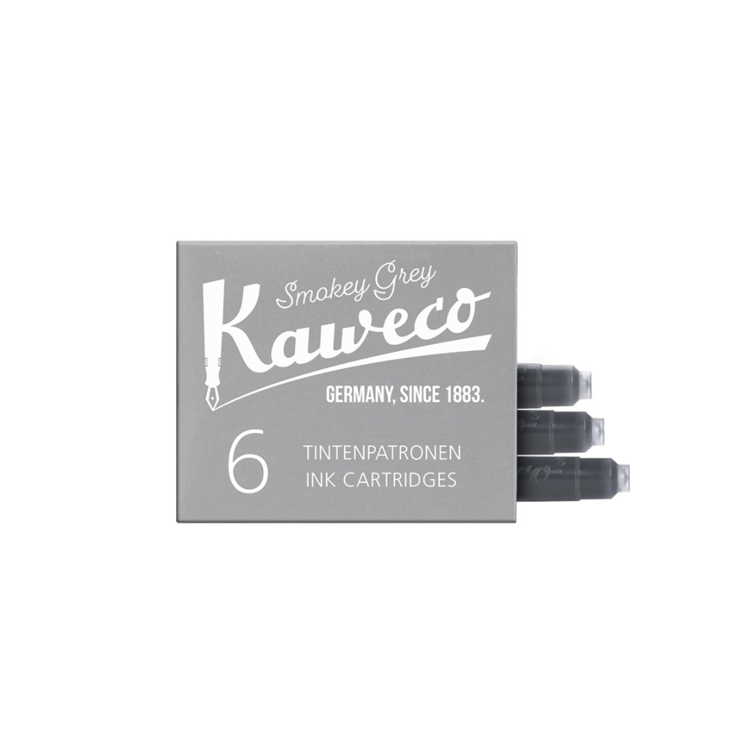 Kaweco Smokey Grey fountain pen ink cartridges 6-pack