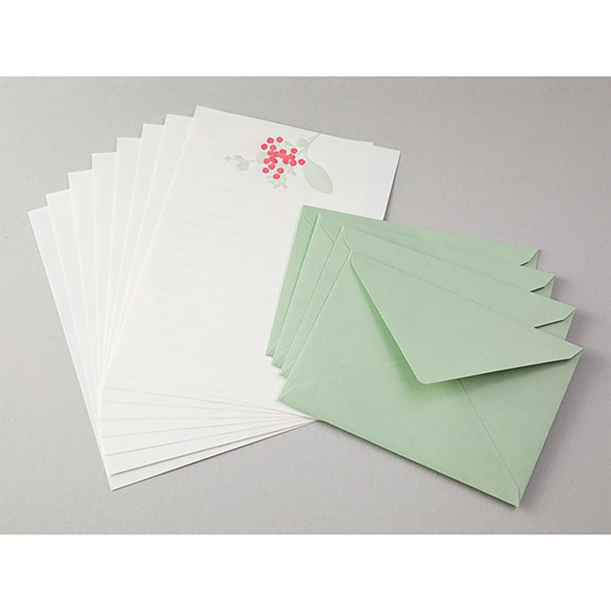 Midori berry bouquet writing set contents laid flat