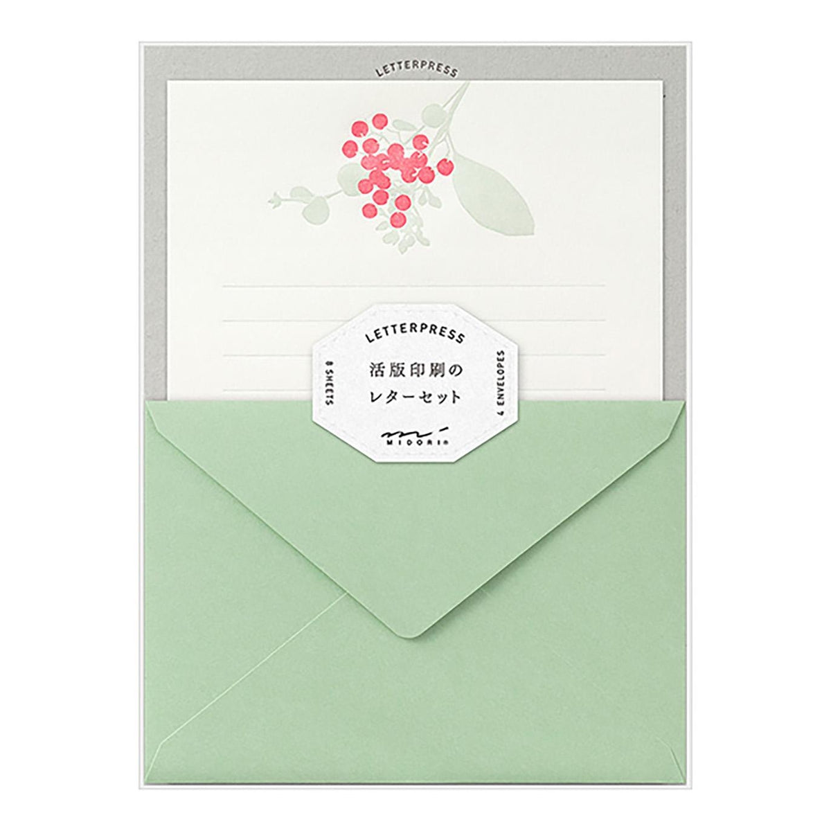 Midori letter pressed berry bouquet letter writing set product photo