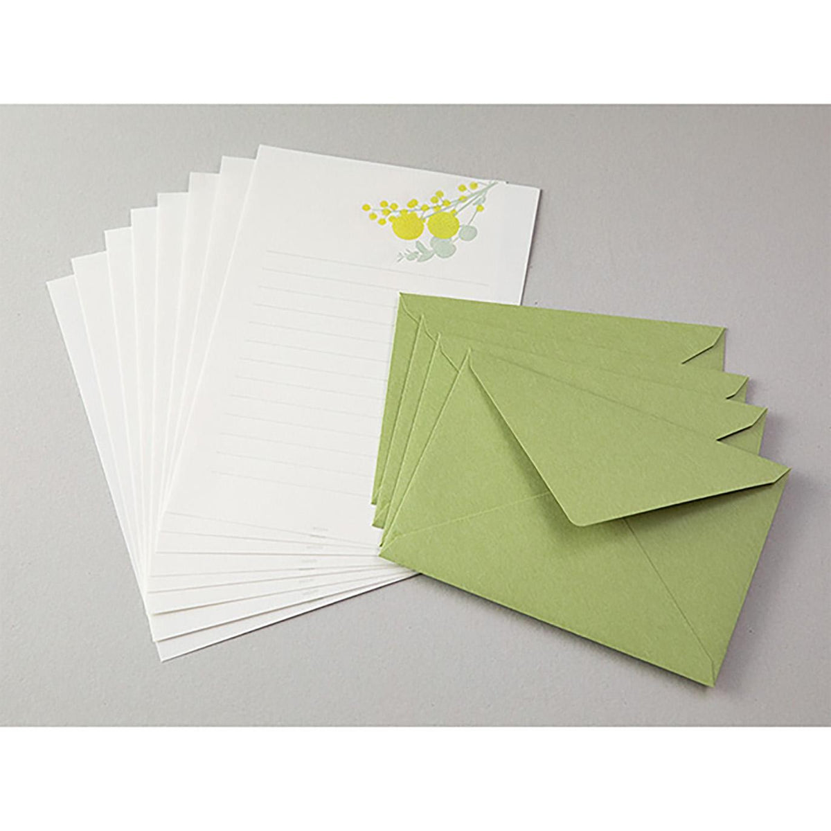 Midori lemon bouquet writing set with pen on desk