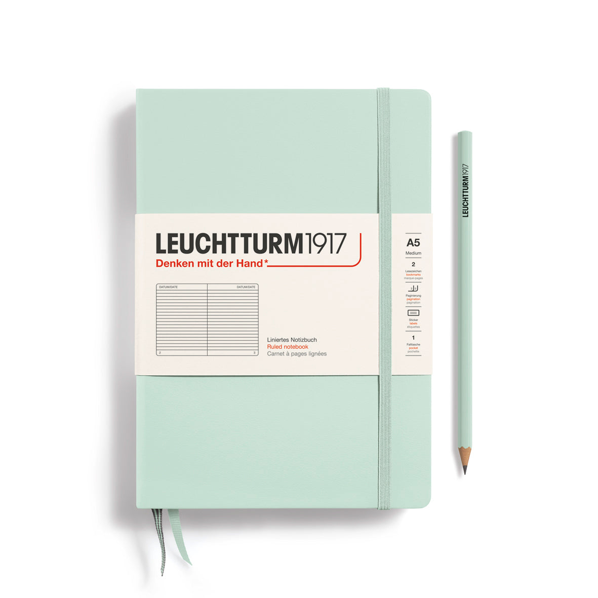 Leuchtturm1917 A5 mint green notebook ruled version