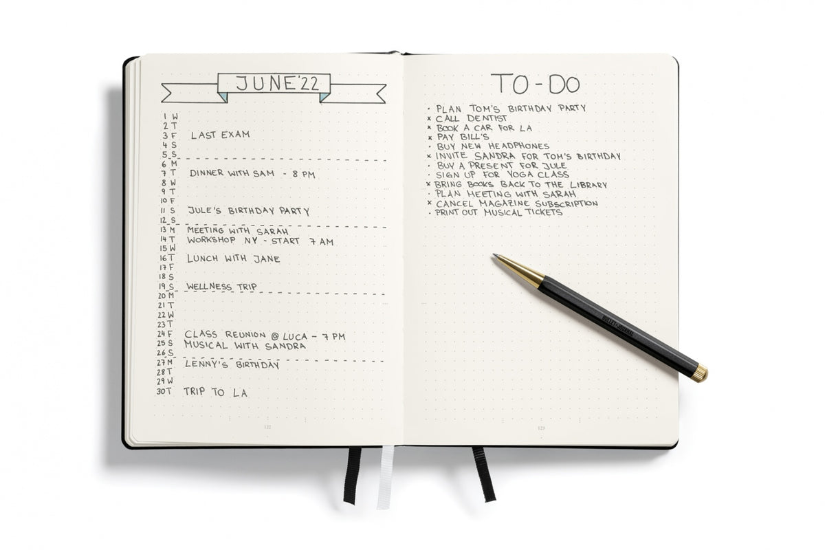 Leuchtturm1917 teal Bullet Journal open showing dotted pages
