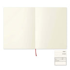 Midori MD Paper A4 notebook open showing cream pages