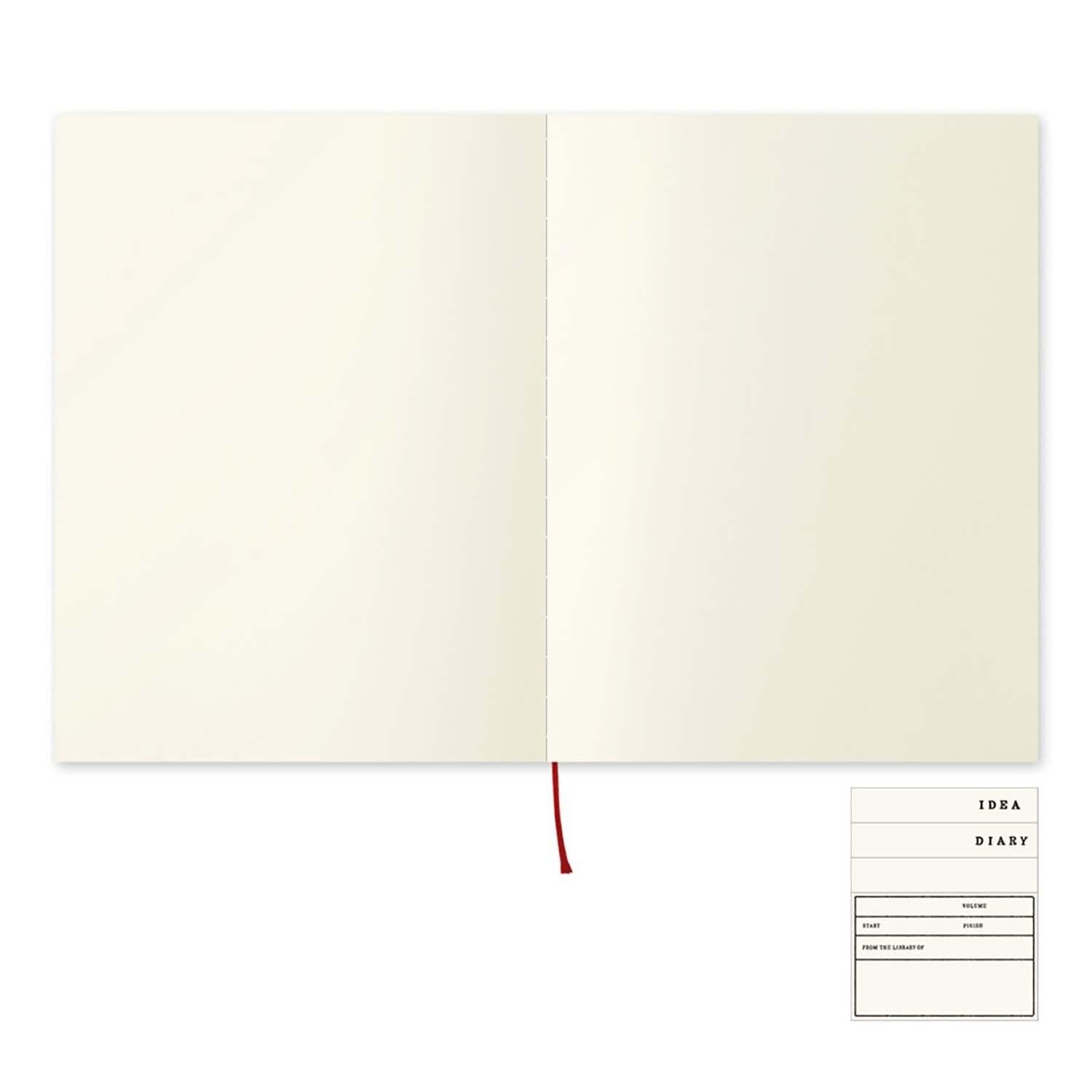 Midori MD Paper A4 notebook open showing cream pages