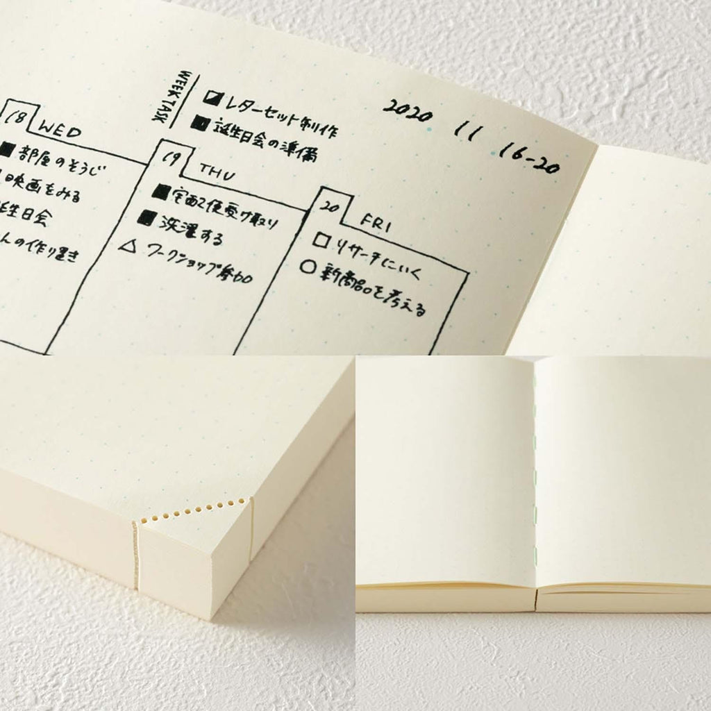Midori MD Paper A5 1-day-a-page journal stationery flat lay