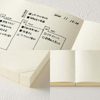 Midori MD Paper A5 1-day-a-page journal stationery flat lay
