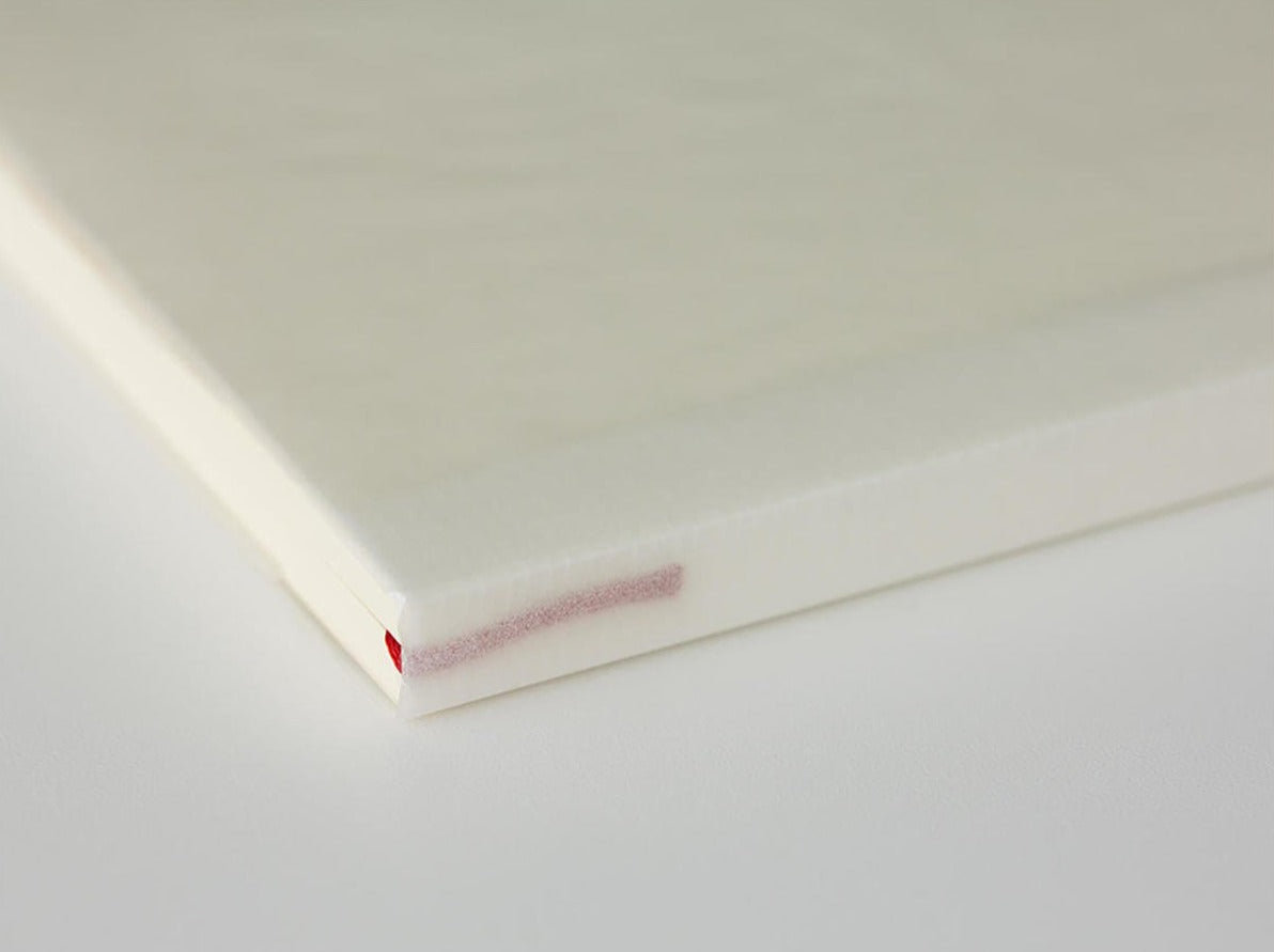 Midori MD Paper A6 notebook lifestyle flat lay on desk