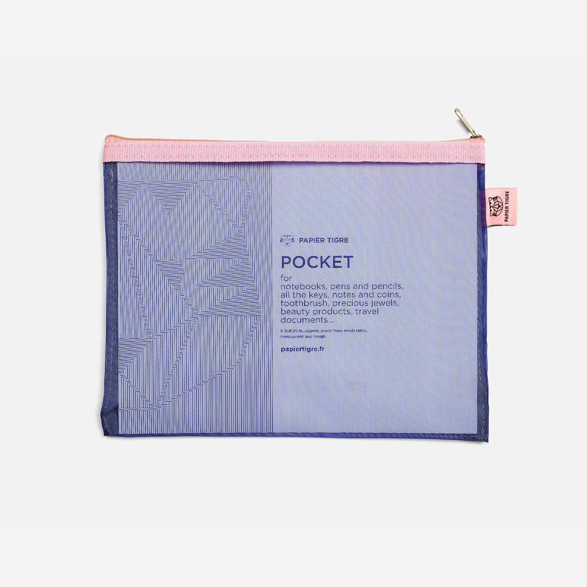 Papier Tigre mesh pocket medium in indigo