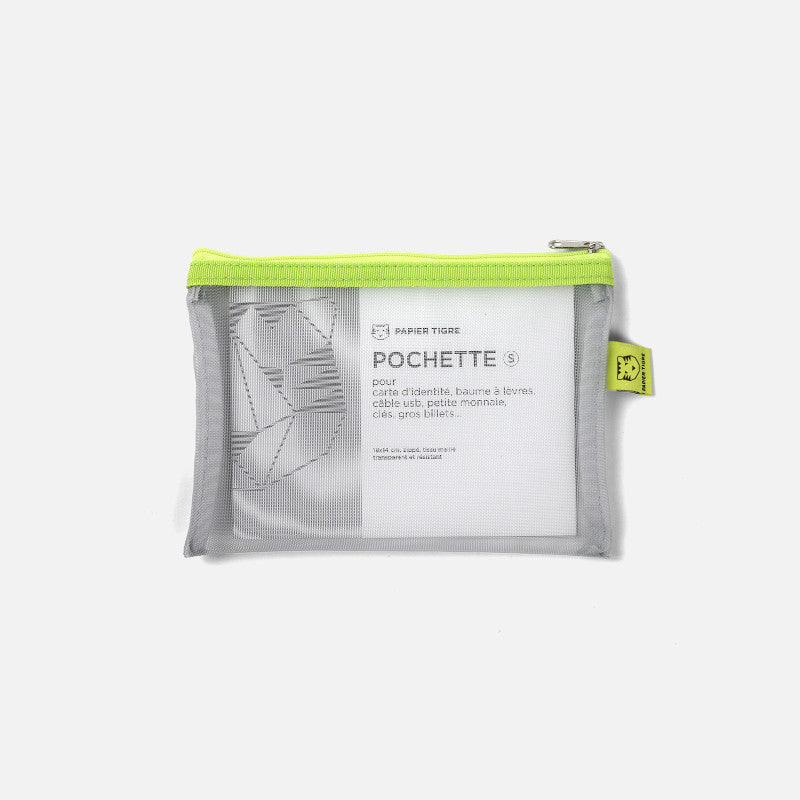 Papier Tigre mesh pocket small in citron