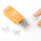 Midori nano dog paper clips close-up showing dog shape