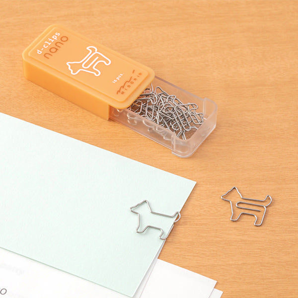 Midori nano dog paper clips lifestyle flat lay