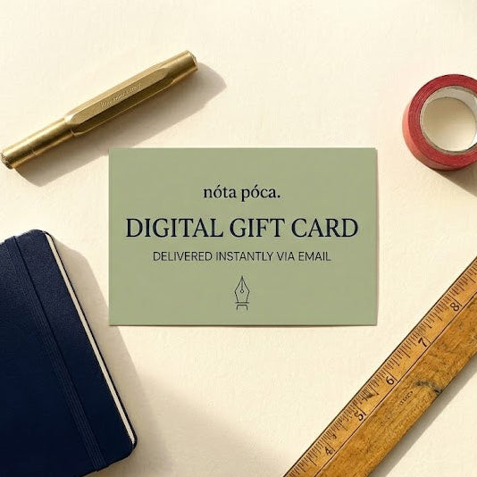 nóta póca digital gift card for Irish independent stationery shop