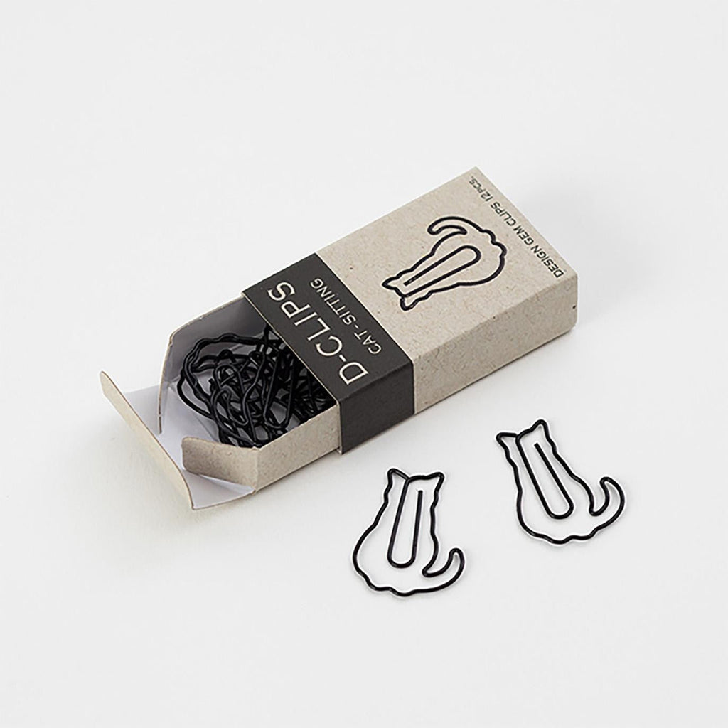 Midori D-Clips sitting cat paper clips