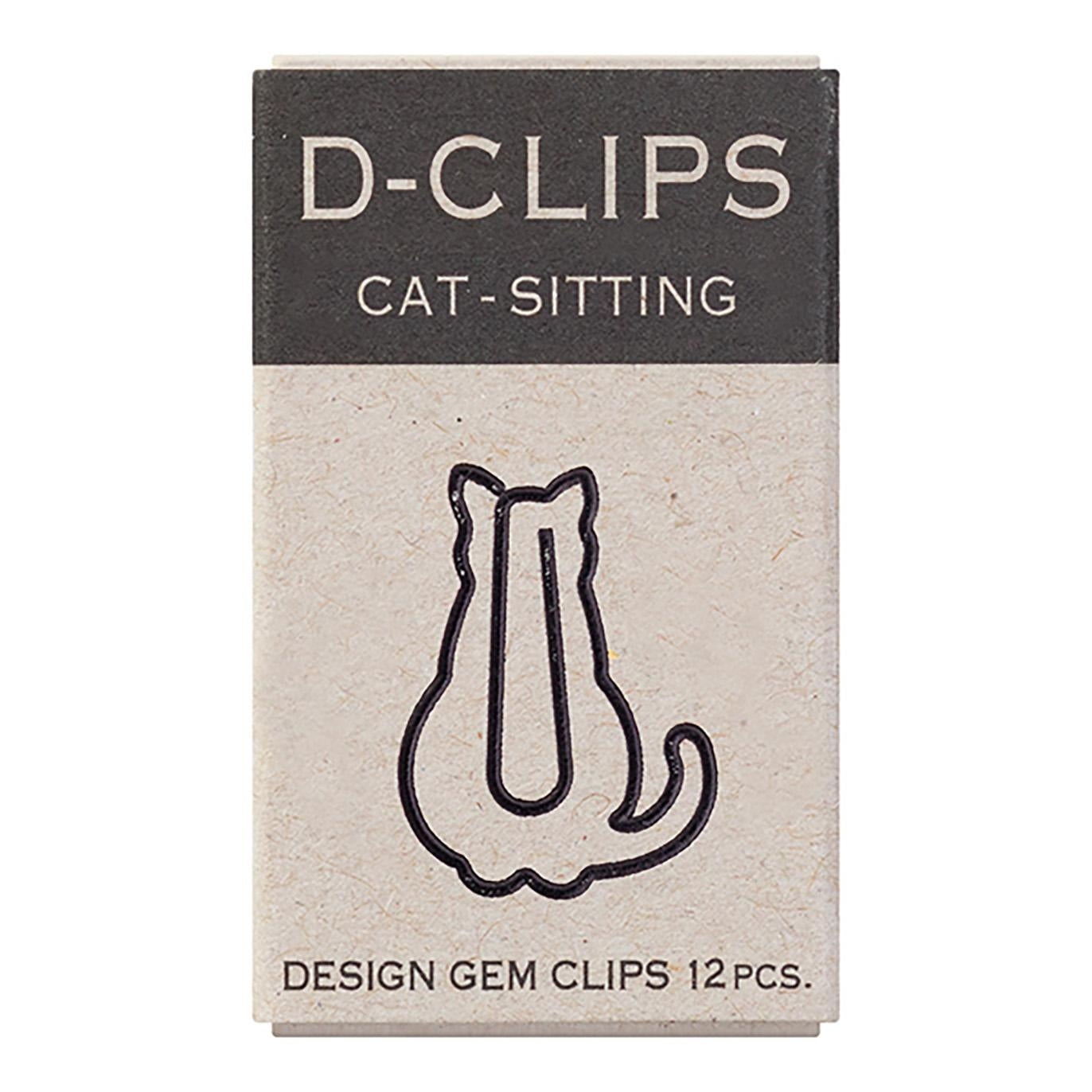 Midori D-Clips sitting cat paper clips