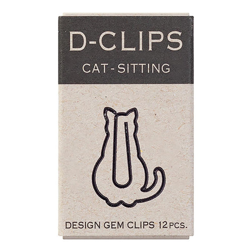 Midori D-Clips sitting cat paper clips