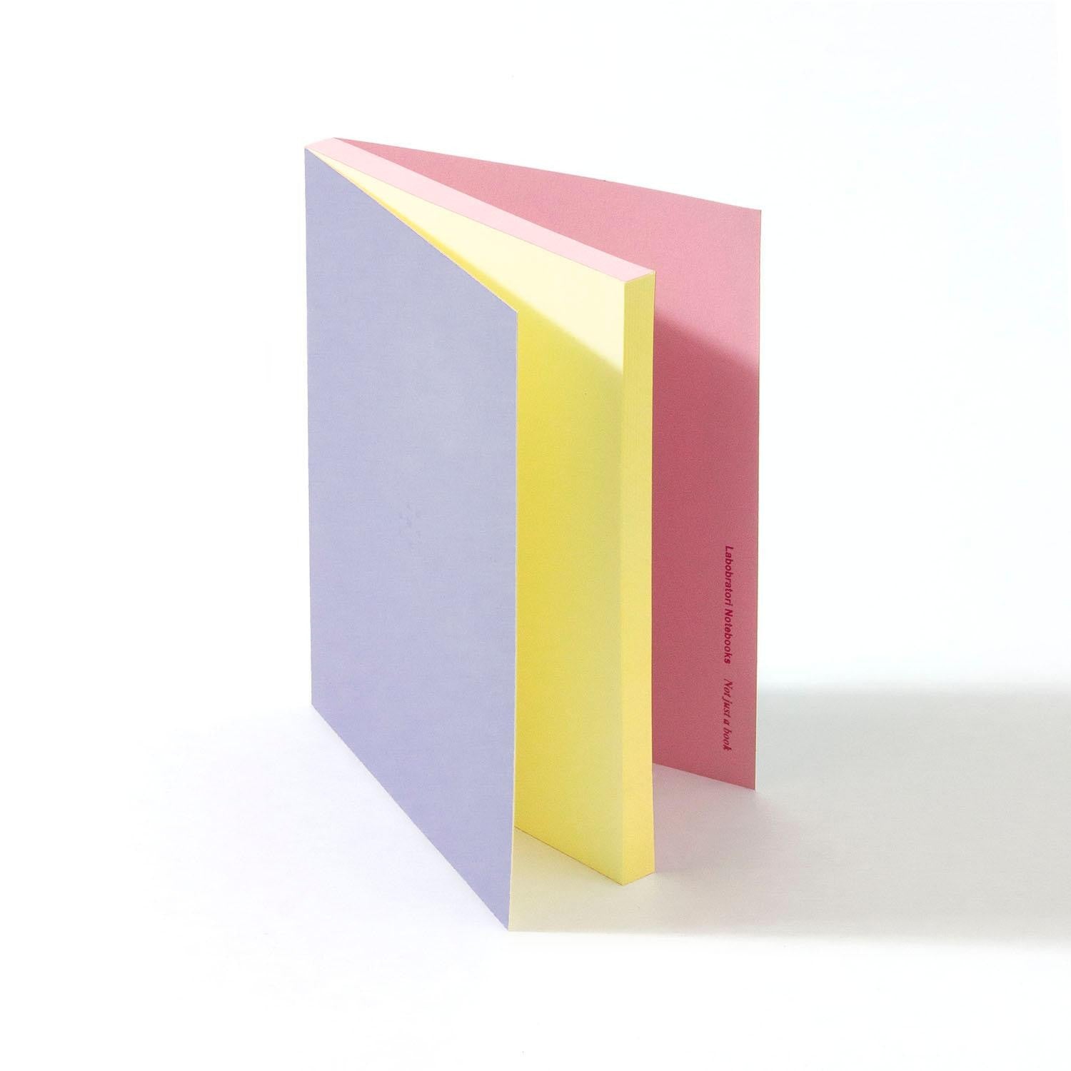 Labobratori sprayed edge notebook blue purple open showing pages
