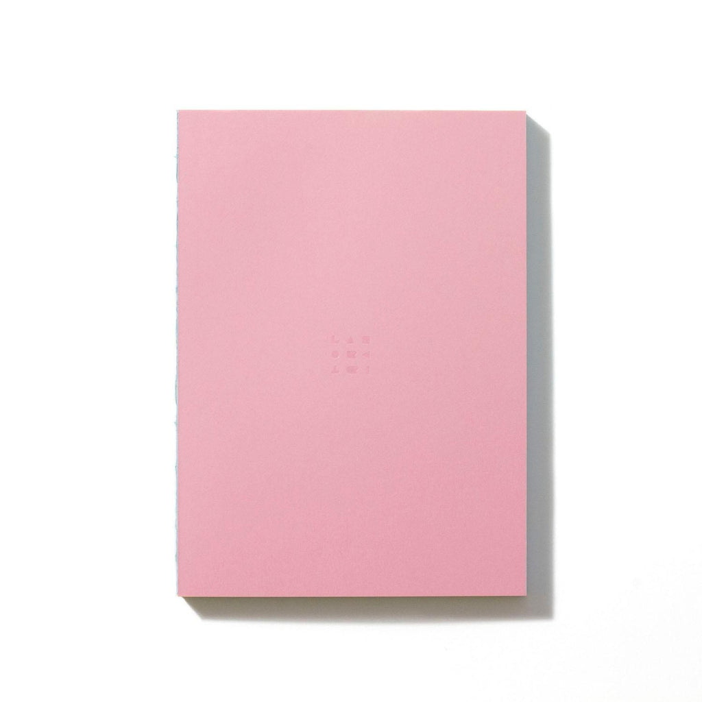 Labobratori pink green sprayed edge notebook flat lay