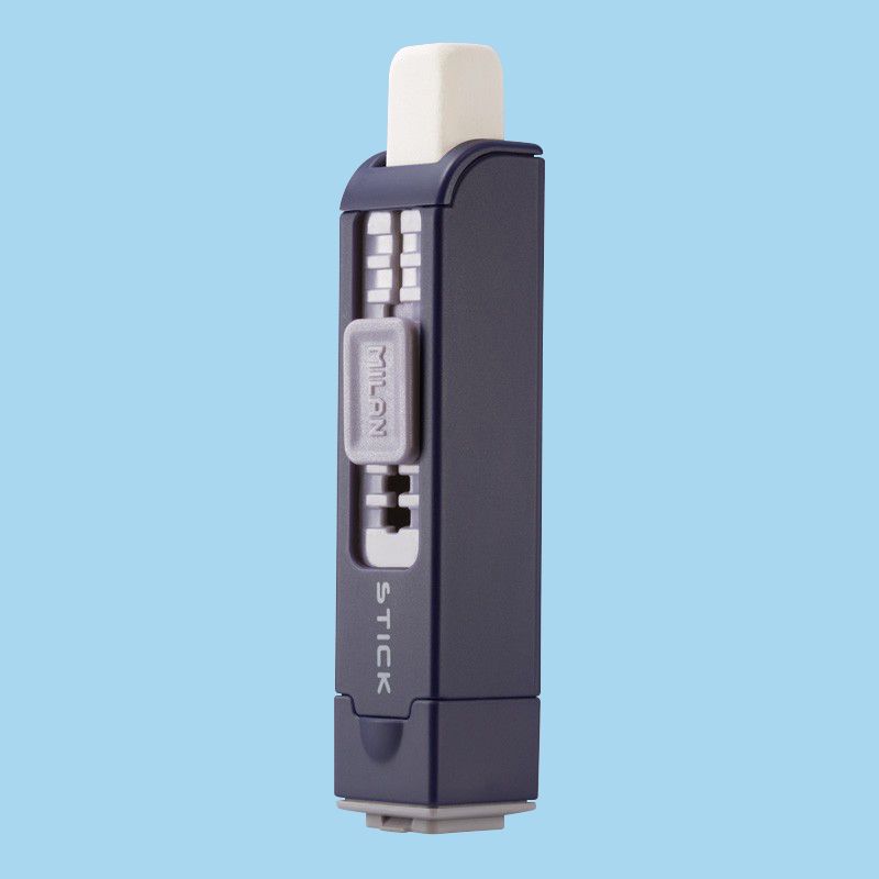 Milan sharpeneraser in green showing eraser function
