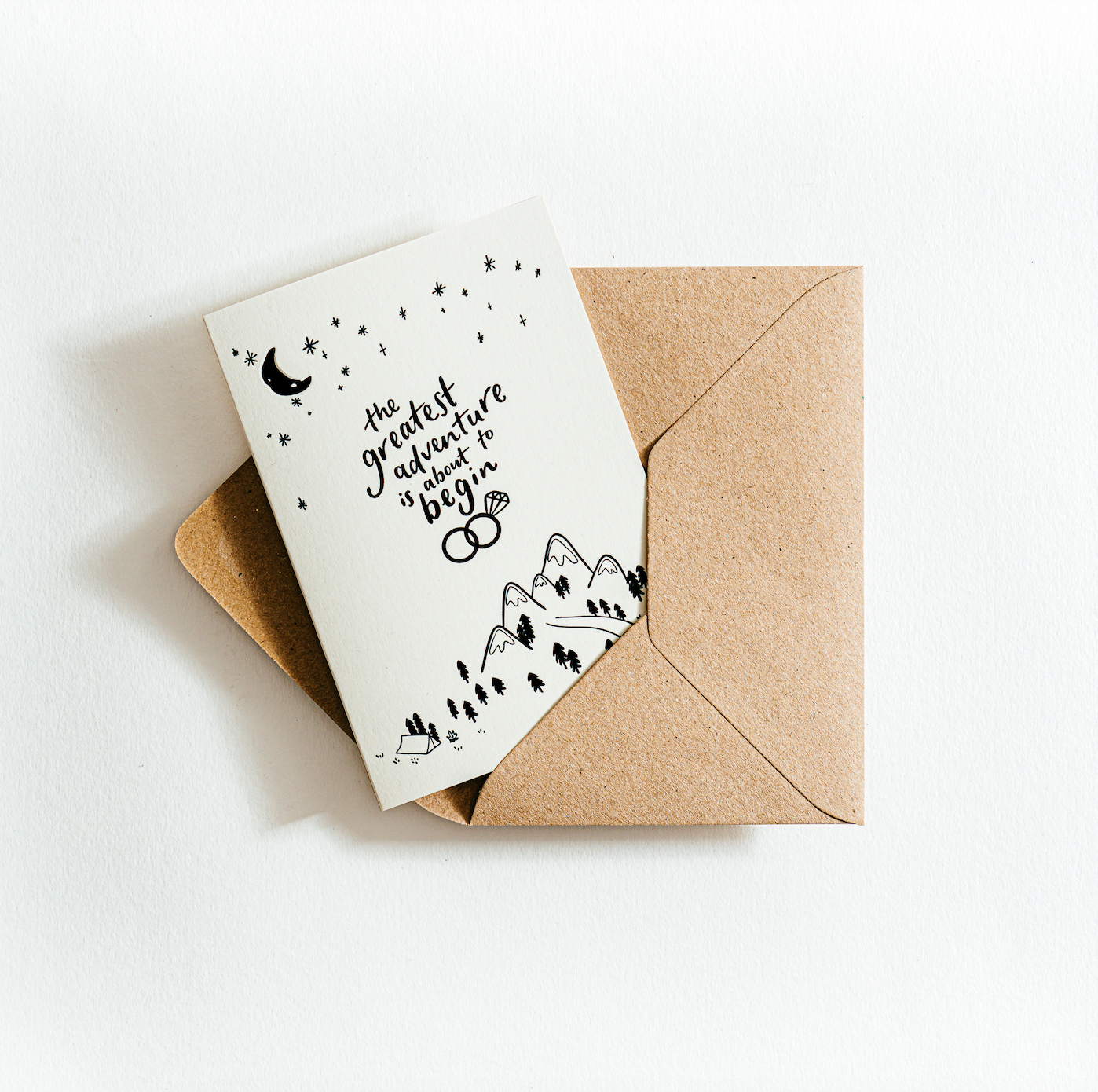 Greatest Adventure card with envelope showing design